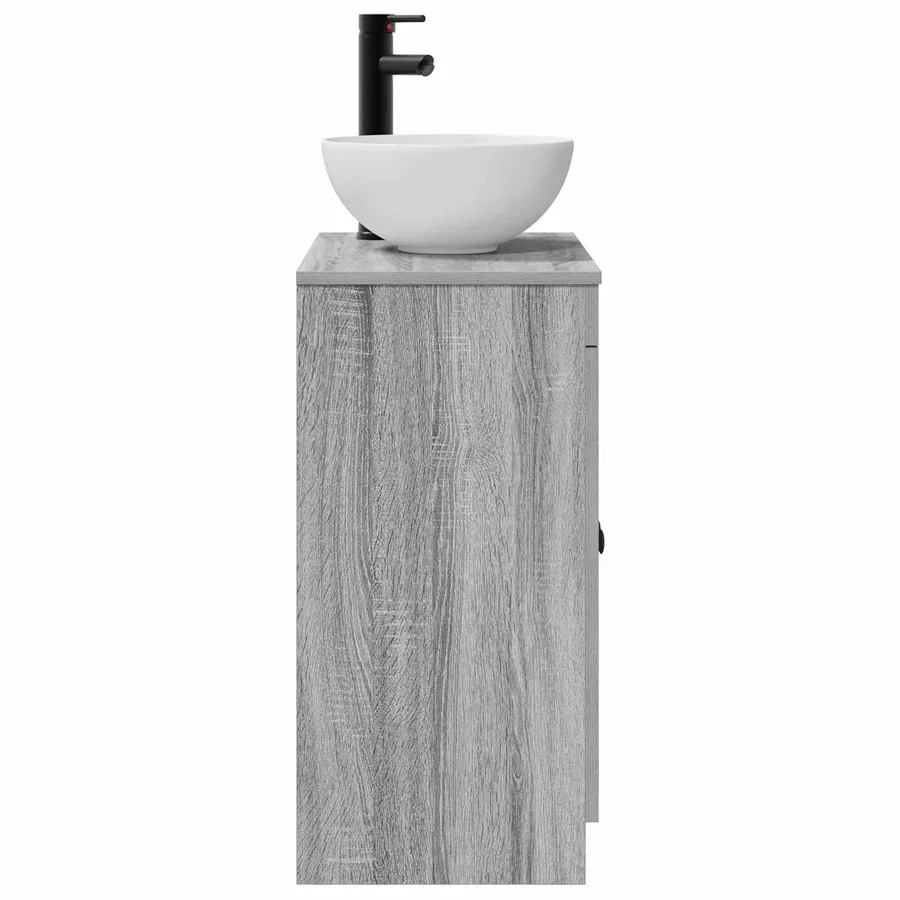 Meuble de salle de bain avec évier Sonoma gris 54 x 35 x 83 cm - 5