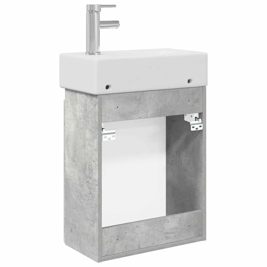 Meuble de salle de bain avec robinet Gris béton - 7