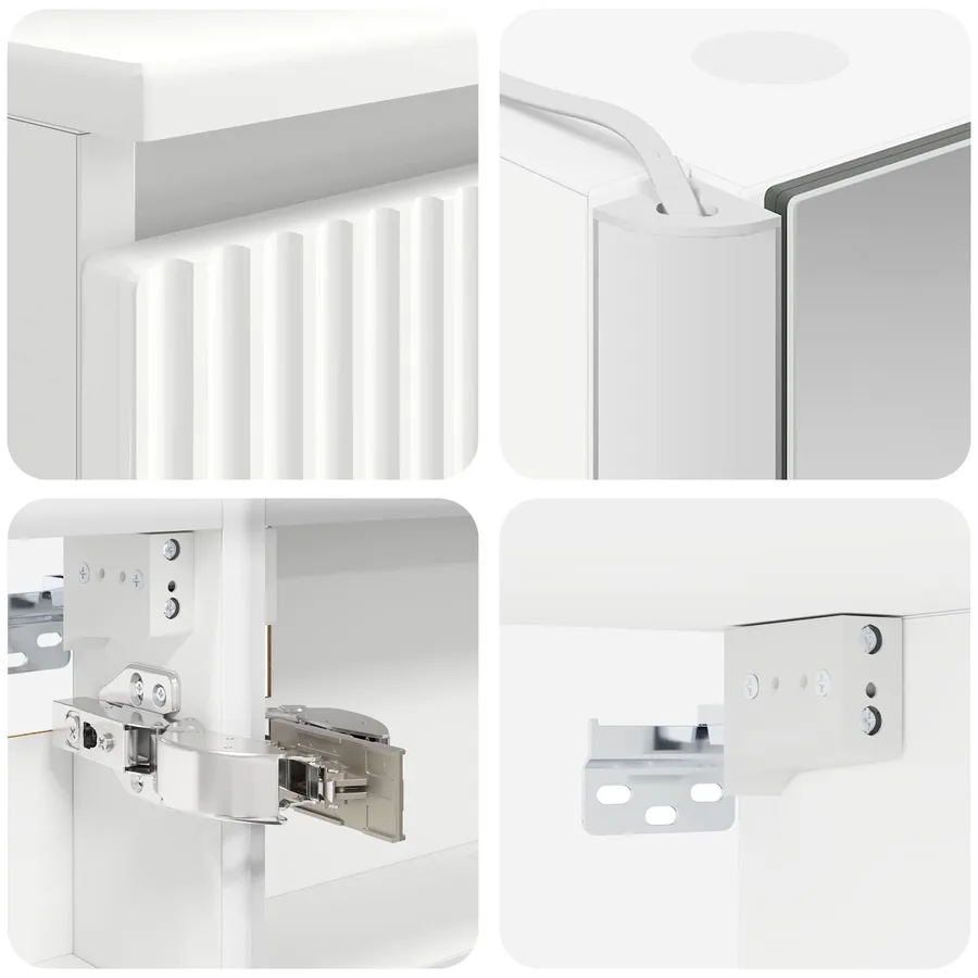 Ensemble de mobilier de salle de bain 6 pcs Blanc - 8