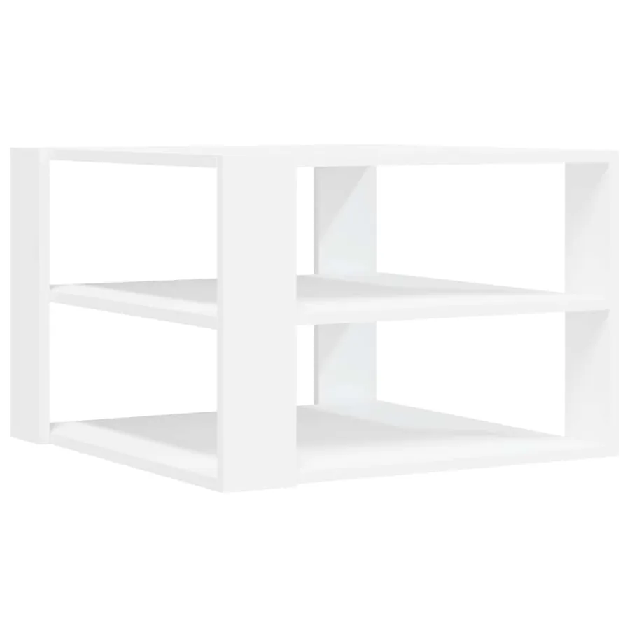 Table basse blanc 58x58x40 cm bois d'ingénierie - 2