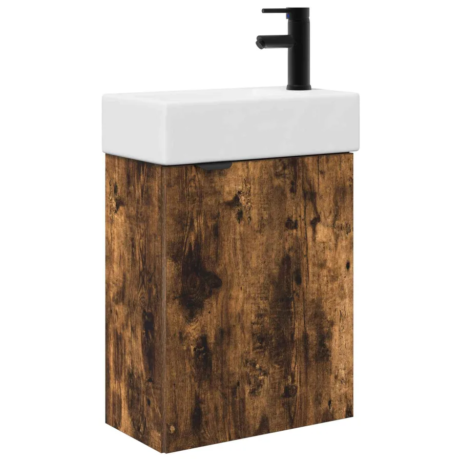 Meuble de salle de bain avec robinet Chêne fumé - 2
