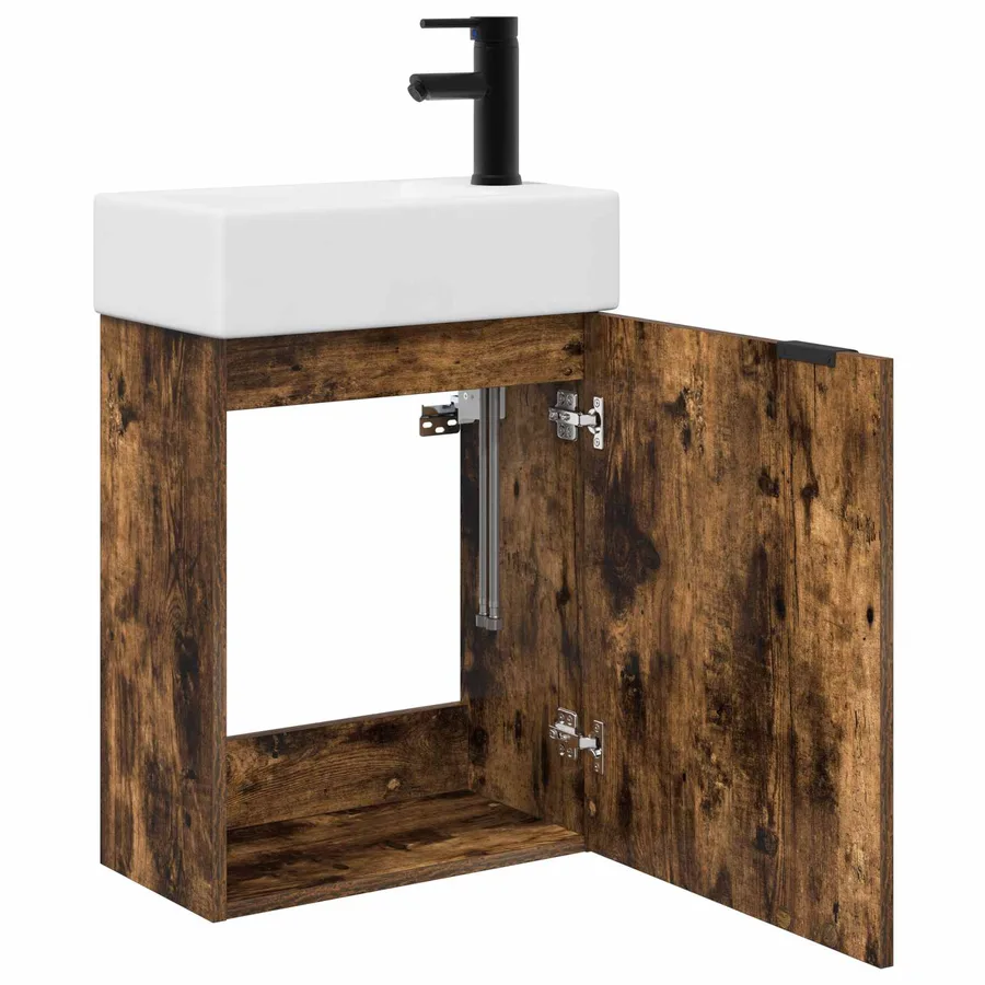Meuble de salle de bain avec robinet Chêne fumé - 4