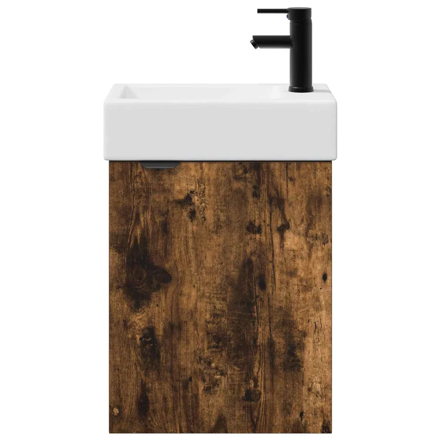 Meuble de salle de bain avec robinet Chêne fumé - 5