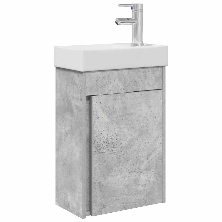 Meuble de salle de bain avec robinet Gris béton - 2