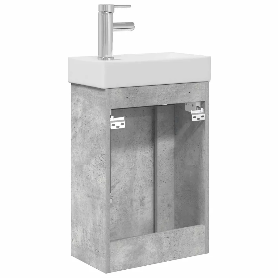 Meuble de salle de bain avec robinet Gris béton - 7