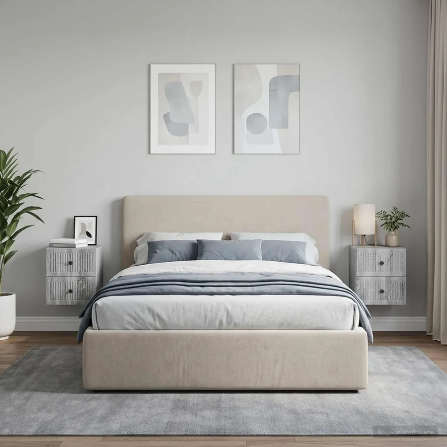 Cabinet de chevet mural 2 pcs Sonoma gris 33 x 34,5 x 40 cm