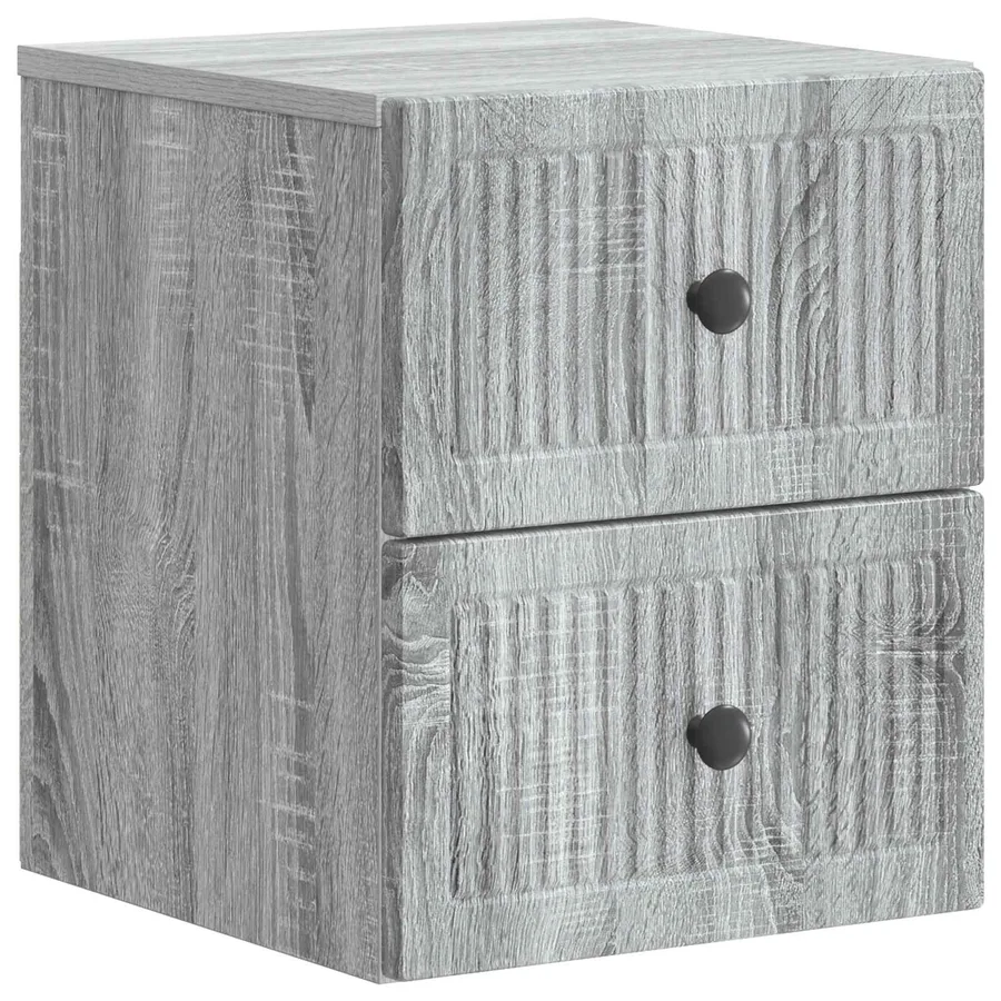 Cabinet de chevet mural 2 pcs Sonoma gris 33 x 34,5 x 40 cm - 5