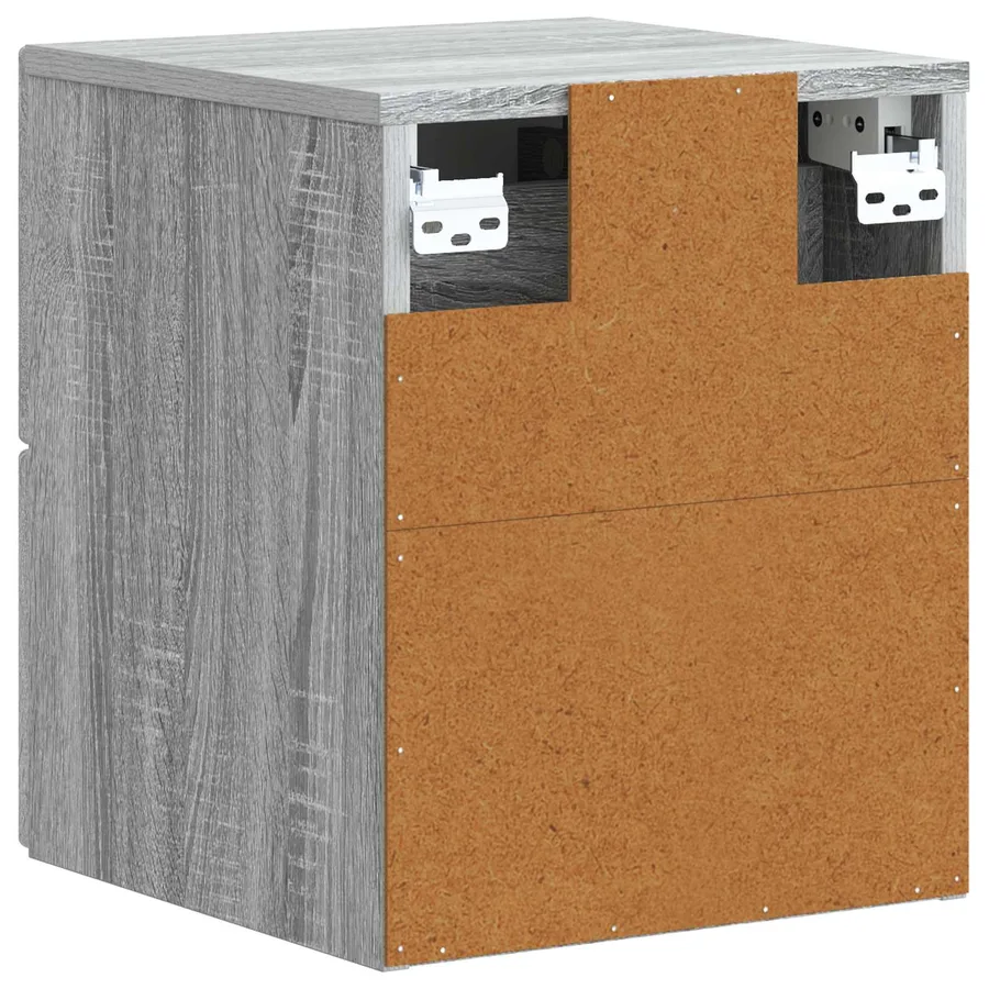 Cabinet de chevet mural 2 pcs Sonoma gris 33 x 34,5 x 40 cm - 9