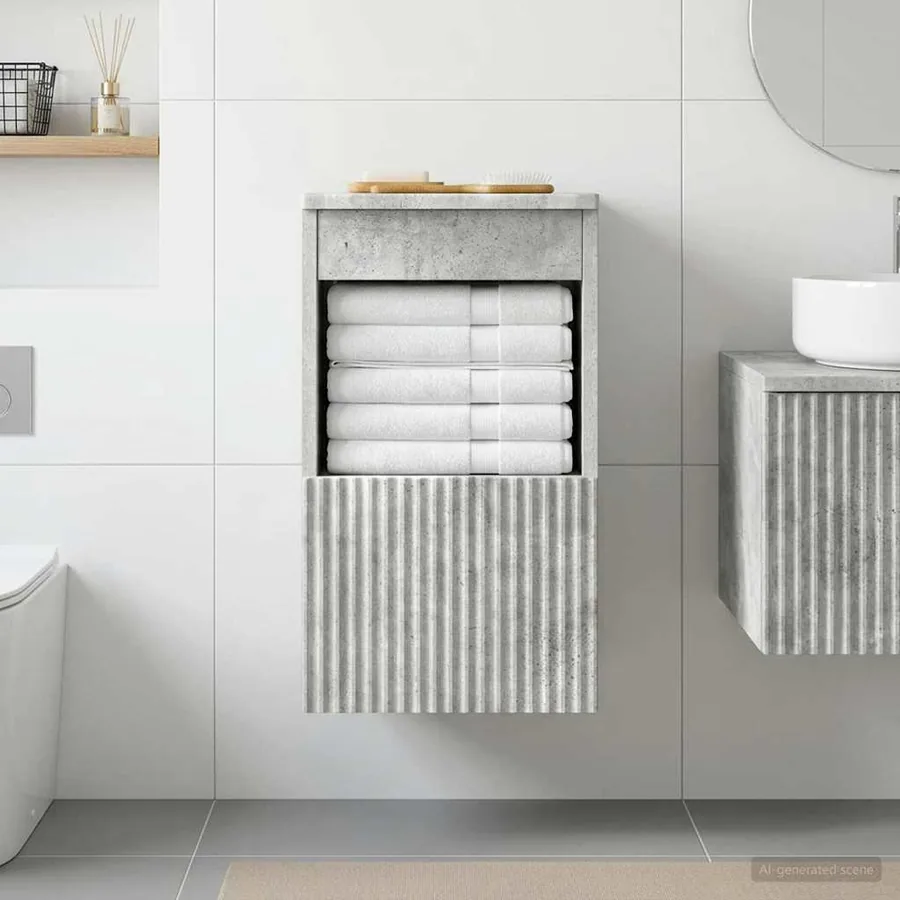 Armoire de salle de bain Gris béton 30 x 41 x 50 cm
