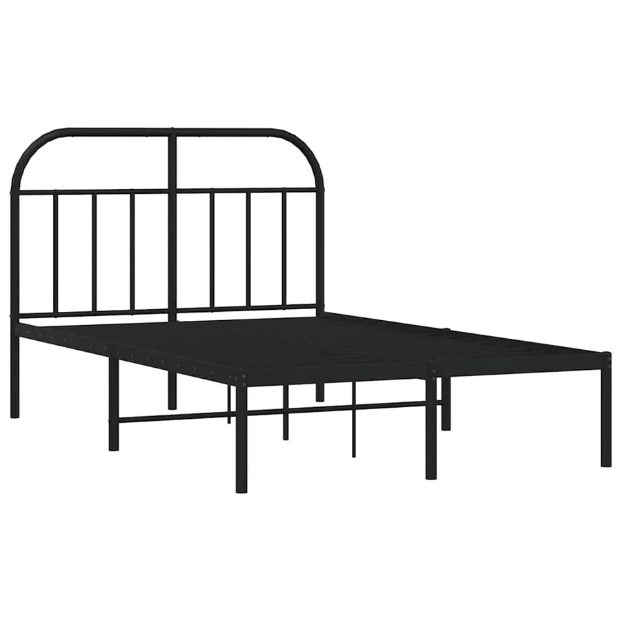 Cadre de lit métal sans matelas avec tête de lit noir 120x200cm - 3