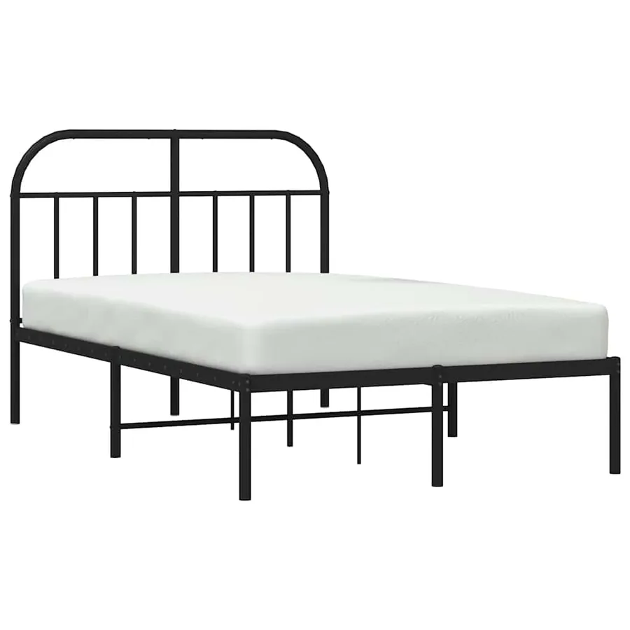 Cadre de lit métal sans matelas avec tête de lit noir 120x200cm - 5