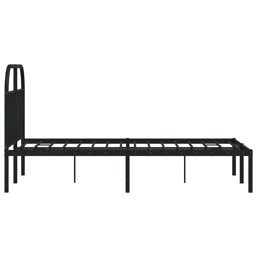 Cadre de lit métal sans matelas avec tête de lit noir 120x200cm - 7