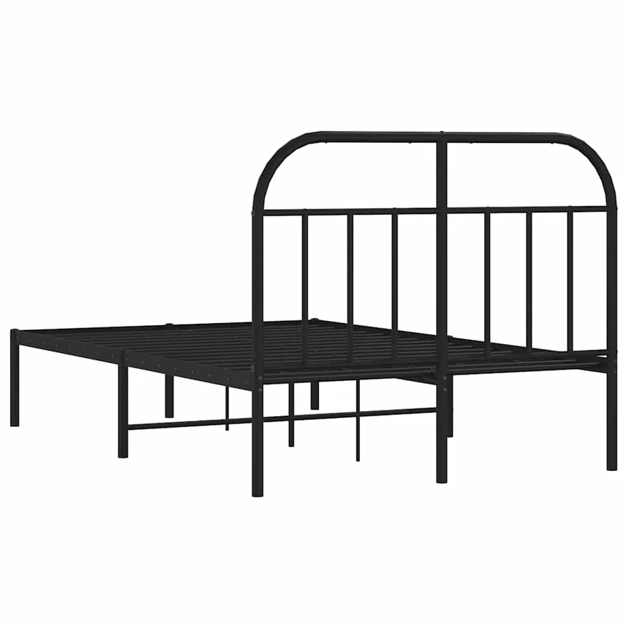 Cadre de lit métal sans matelas avec tête de lit noir 120x200cm - 8