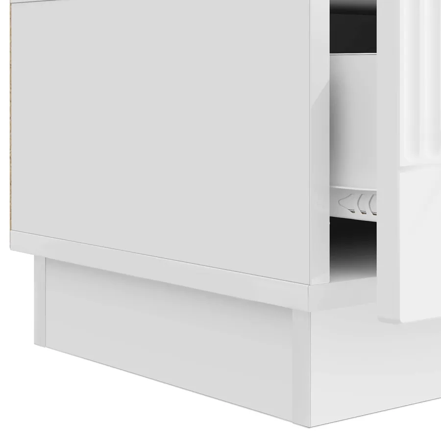Meuble TV Blanc brillant 147 x 34,5 x 27 cm Bois d'ingénierie - 9