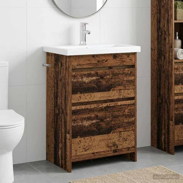 Ensemble de mobilier de salle de bain Bois ancien
