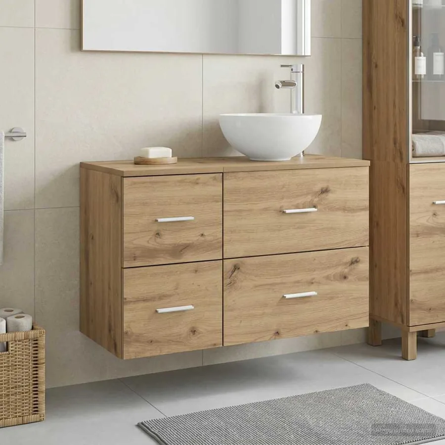 Ensemble de mobilier de salle de bain 2 pc Chêne artisanal