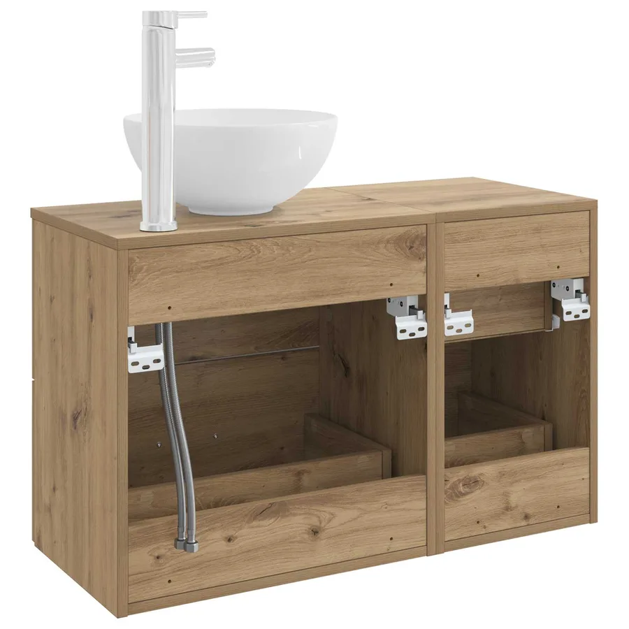 Ensemble de mobilier de salle de bain 2 pc Chêne artisanal - 5