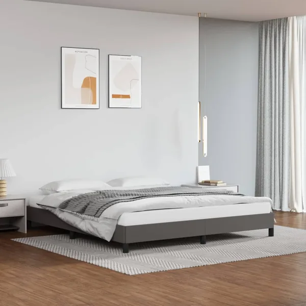 Cadre de lit sans matelas gris 180x200 cm similicuir