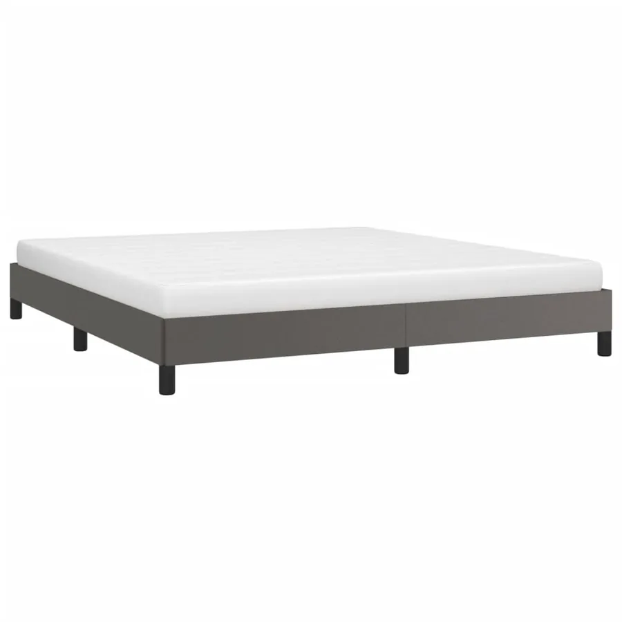 Cadre de lit sans matelas gris 180x200 cm similicuir - 3