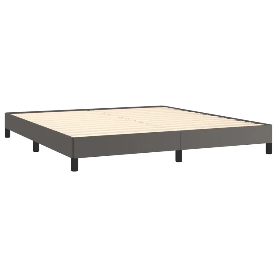 Cadre de lit sans matelas gris 180x200 cm similicuir - 4