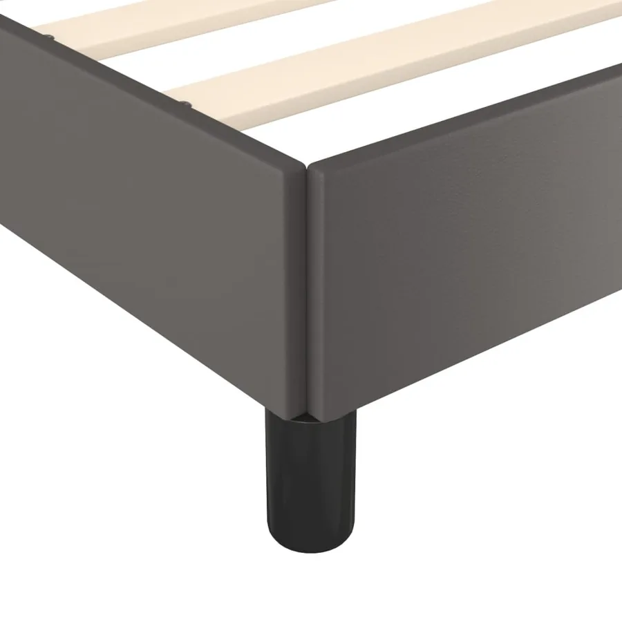 Cadre de lit sans matelas gris 180x200 cm similicuir - 7