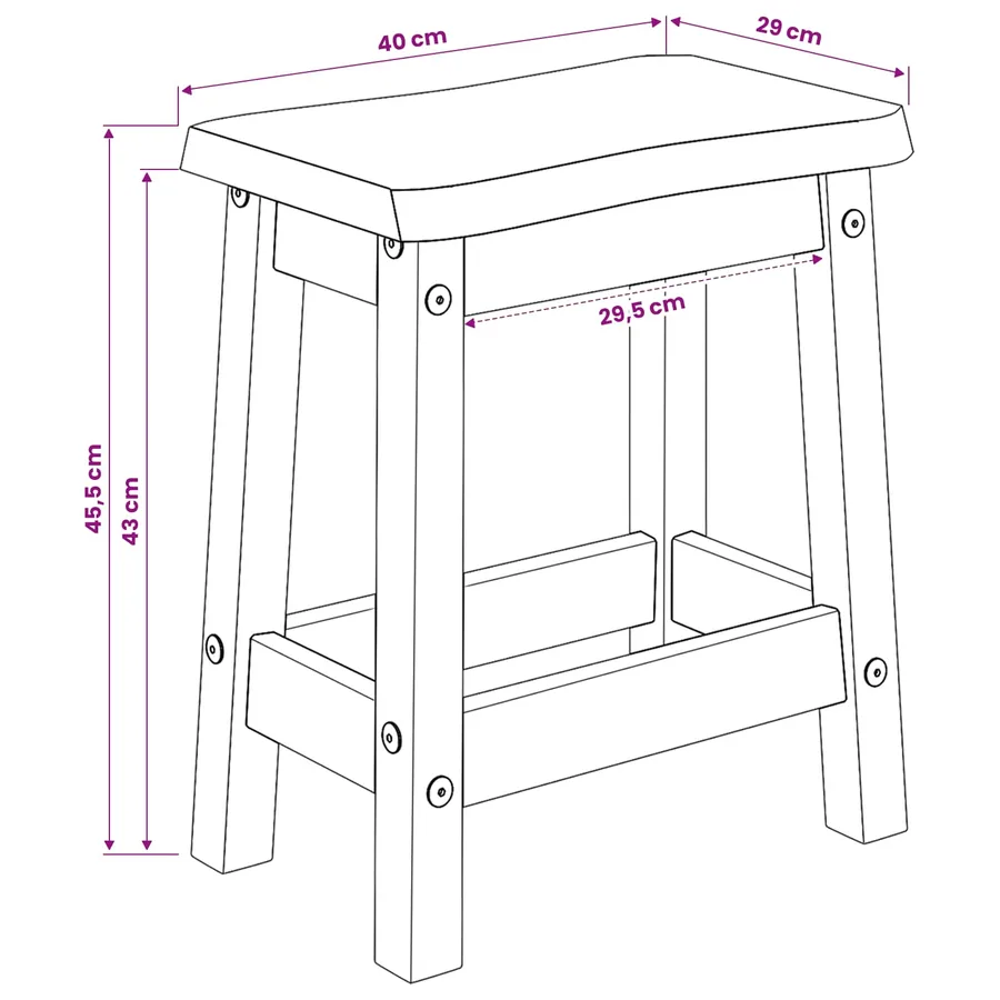 Tabouret de bar EKAI 2 pcs Blanc 40 x 29 x 45,5 cm - 9