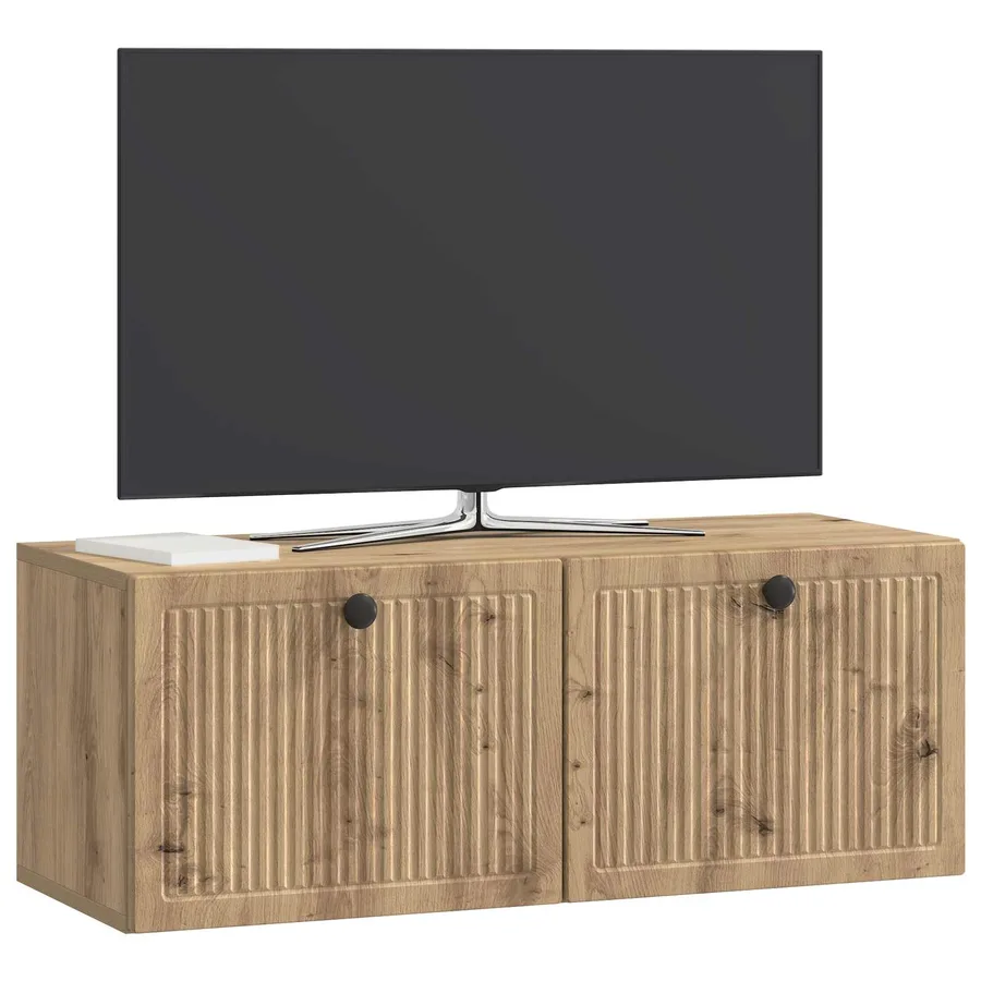 Meuble TV mural 78,5 x 31 x 30 cm Chêne artisanal - 3