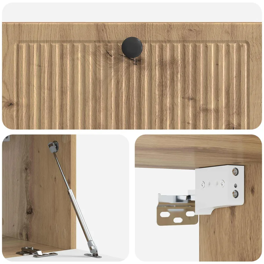 Meuble TV mural 78,5 x 31 x 30 cm Chêne artisanal - 9