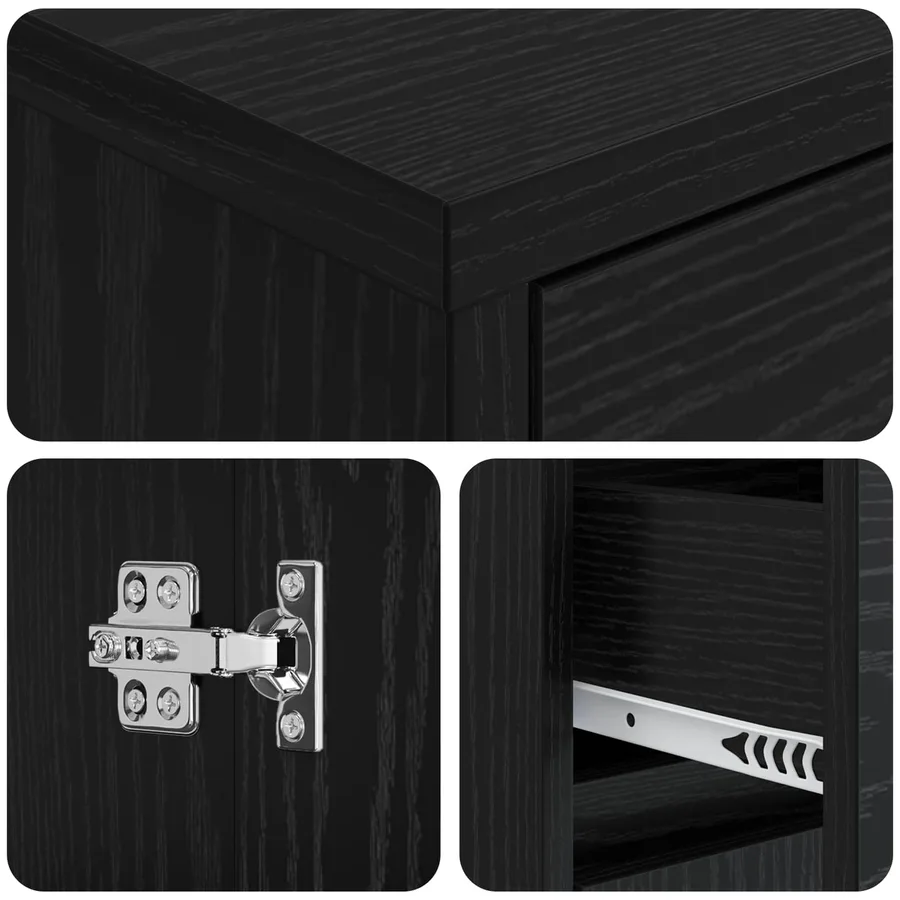 Armoire de salle de bain Chêne noir 30 x 33 x 190 cm - 6