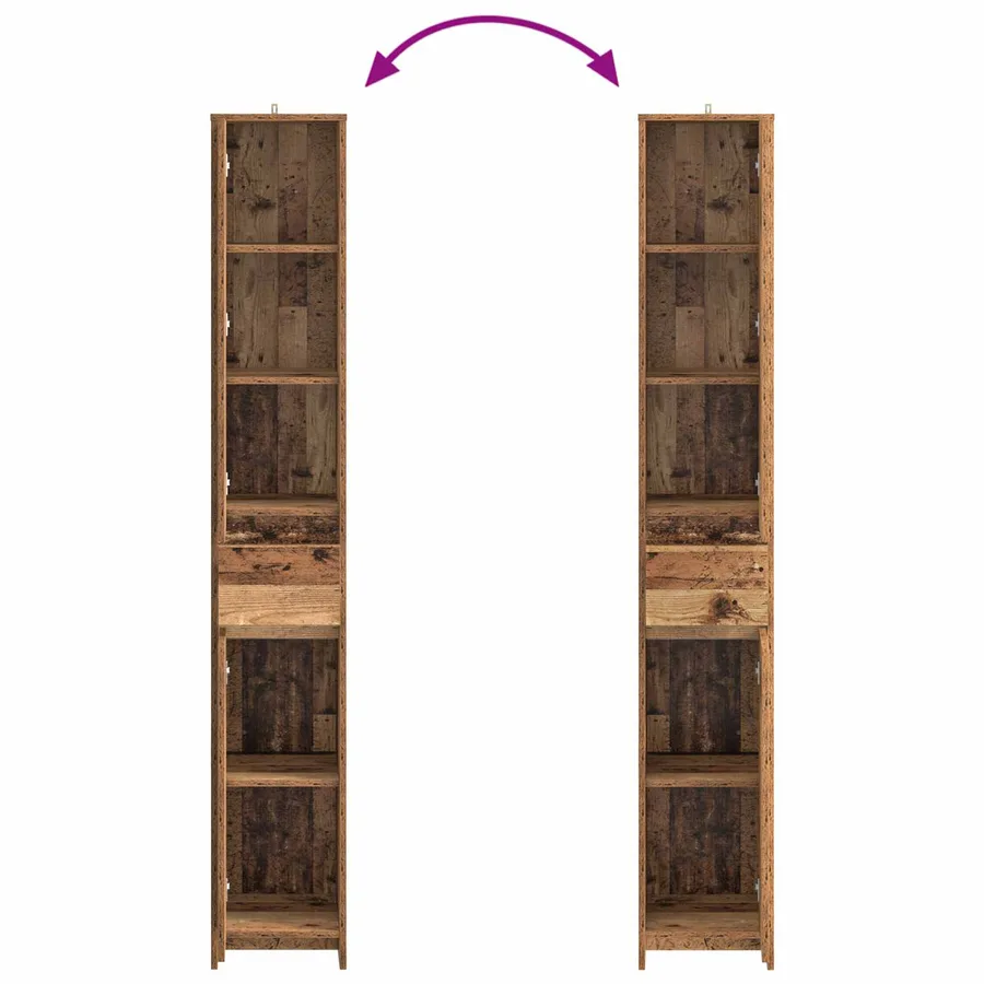Armoire de salle de bain Bois ancien 30 x 33 x 190 cm - 7