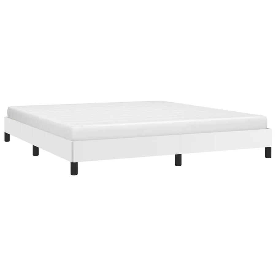 Cadre de lit sans matelas blanc 180x200 cm similicuir - 3