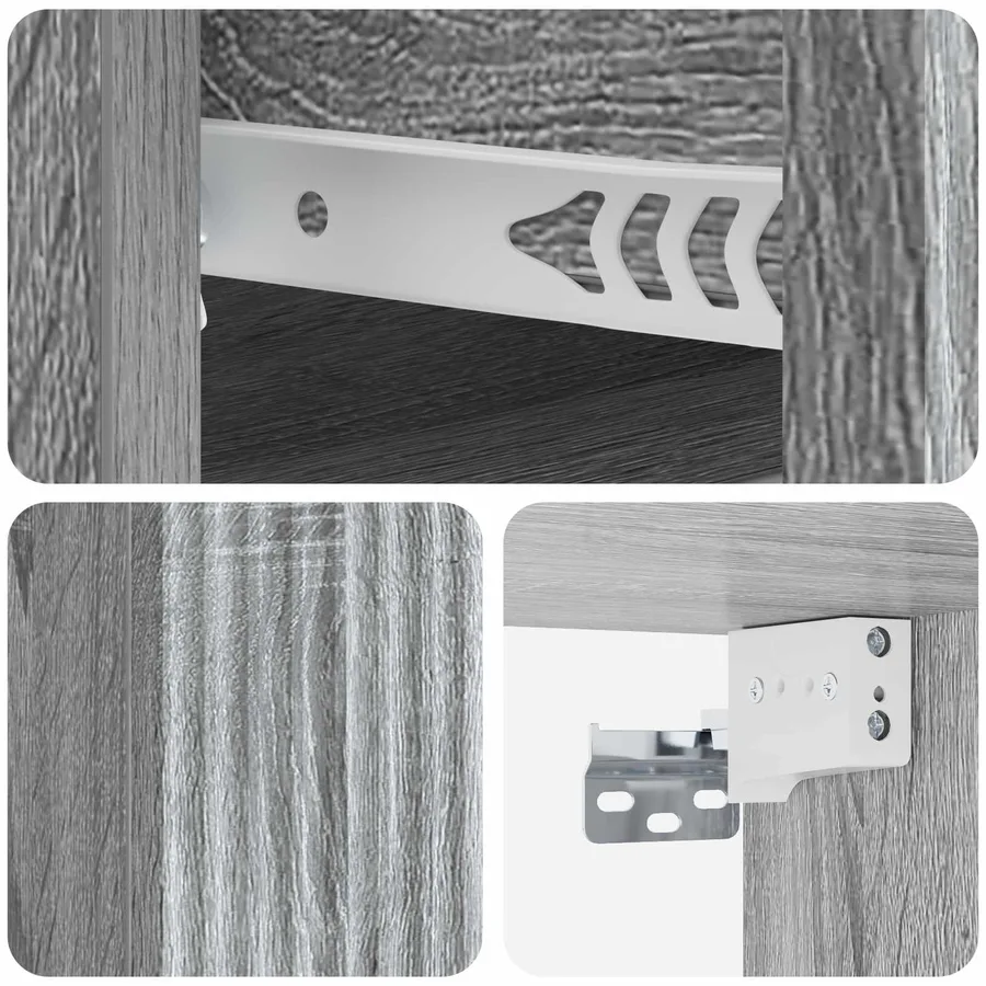 Cabinet de chevet mural 2 pcs Sonoma gris 33 x 34,5 x 20 cm - 10