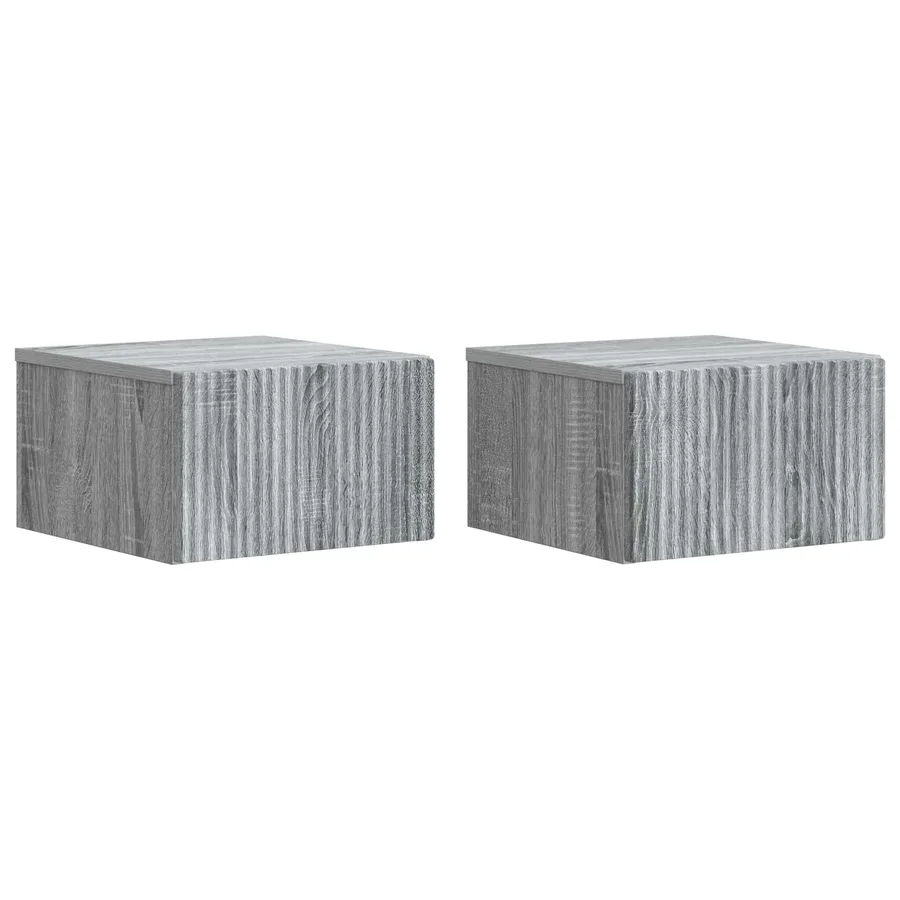 Cabinet de chevet mural 2 pcs Sonoma gris 33 x 34,5 x 20 cm - 2