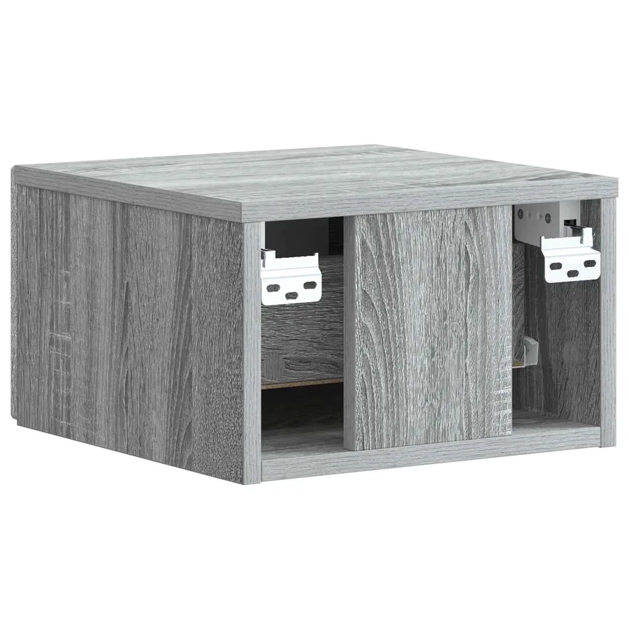 Cabinet de chevet mural 2 pcs Sonoma gris 33 x 34,5 x 20 cm - 9
