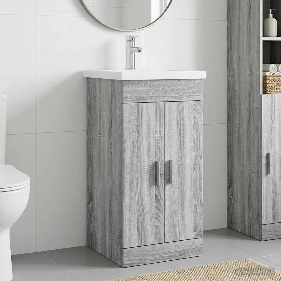 Meuble de salle de bain avec évier Sonoma gris