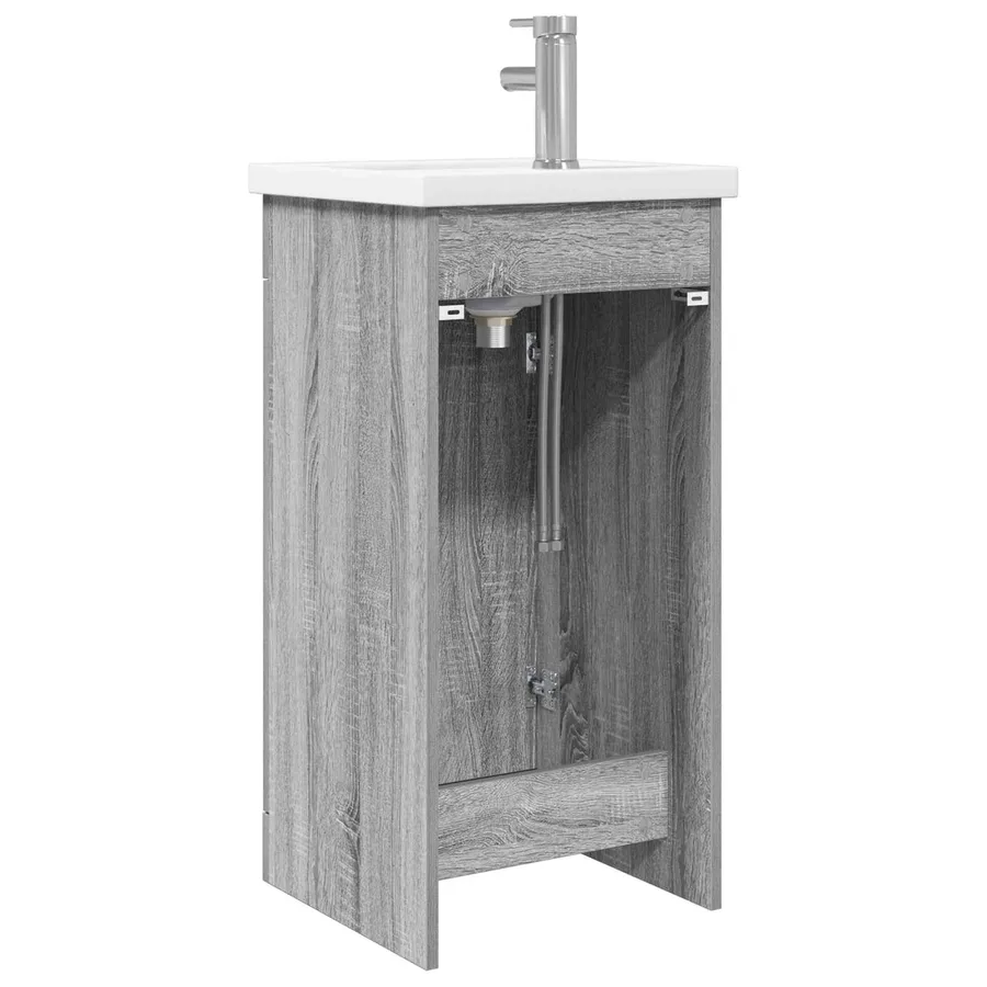 Meuble de salle de bain avec évier Sonoma gris - 6