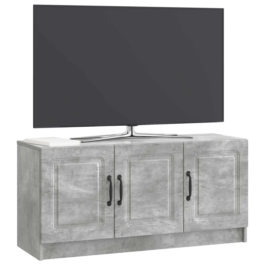 Meuble TV Gris béton 99 x 34,5 x 47 cm Bois d'ingénierie - 3