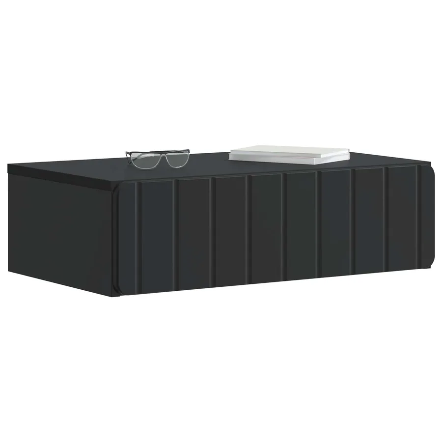 Table d'appoint murale Noir 59 x 34,5 x 17 cm Bois d'ingénierie - 3