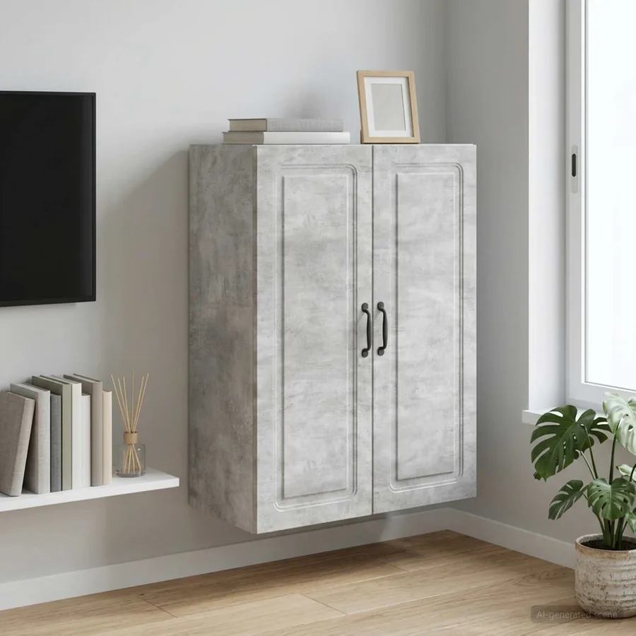 Armoire Murale Gris béton 66 x 34,5 x 90 cm Bois d'ingénierie
