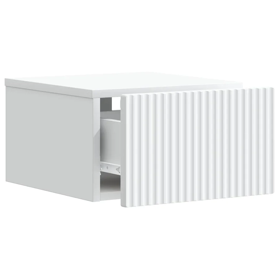 Cabinet de chevet mural avec tiroir Blanc 33 x 34,5 x 20 cm - 4
