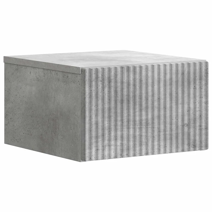 Cabinet de chevet mural Gris béton 33 x 34,5 x 20 cm - 2