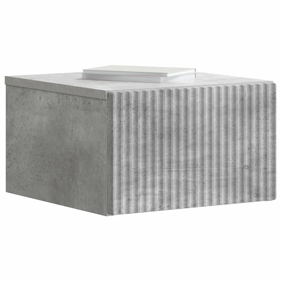 Cabinet de chevet mural Gris béton 33 x 34,5 x 20 cm - 3