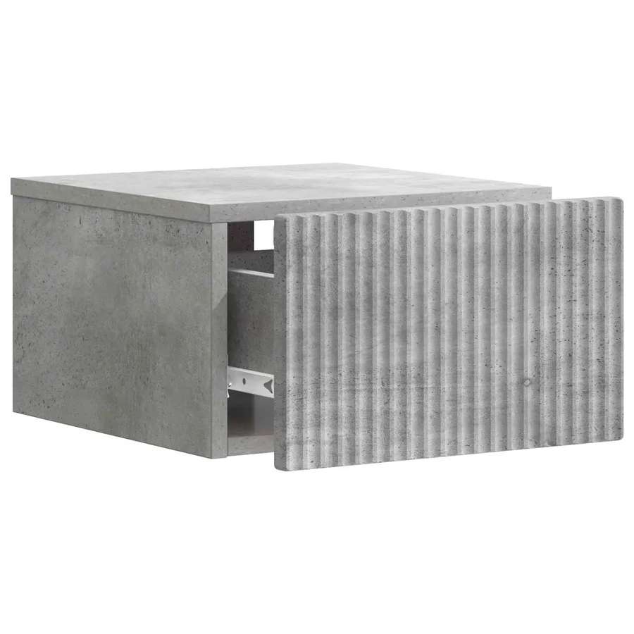 Cabinet de chevet mural Gris béton 33 x 34,5 x 20 cm - 4
