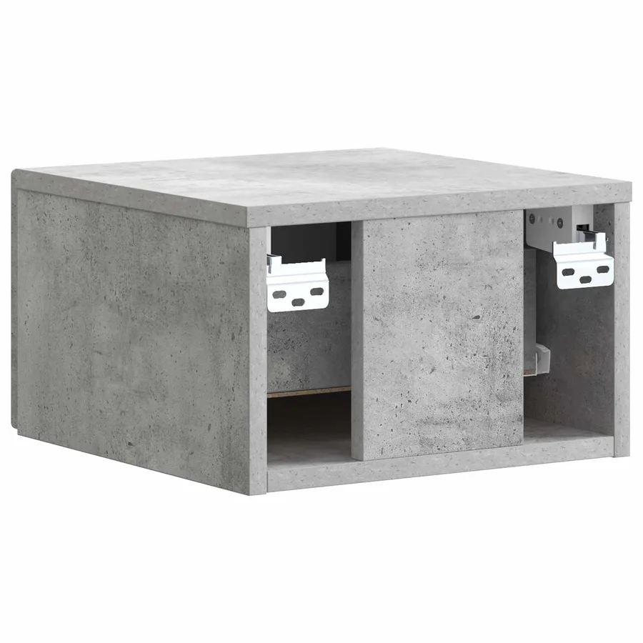 Cabinet de chevet mural Gris béton 33 x 34,5 x 20 cm - 7
