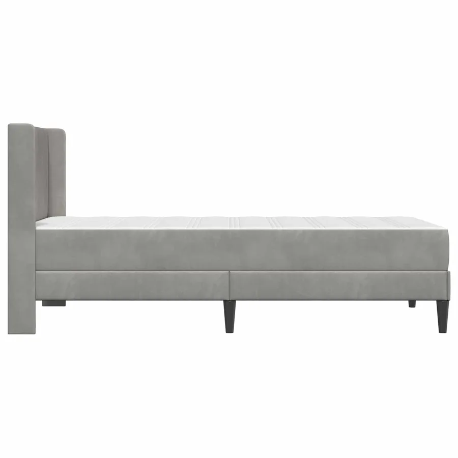 Cadre de lit avec matelas Gris clair 80 x 200 cm Velours - 7