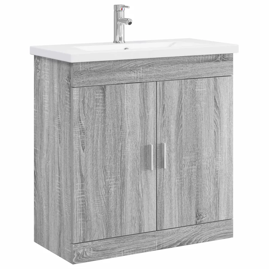 Ensemble de mobilier de salle de bain Sonoma gris - 2