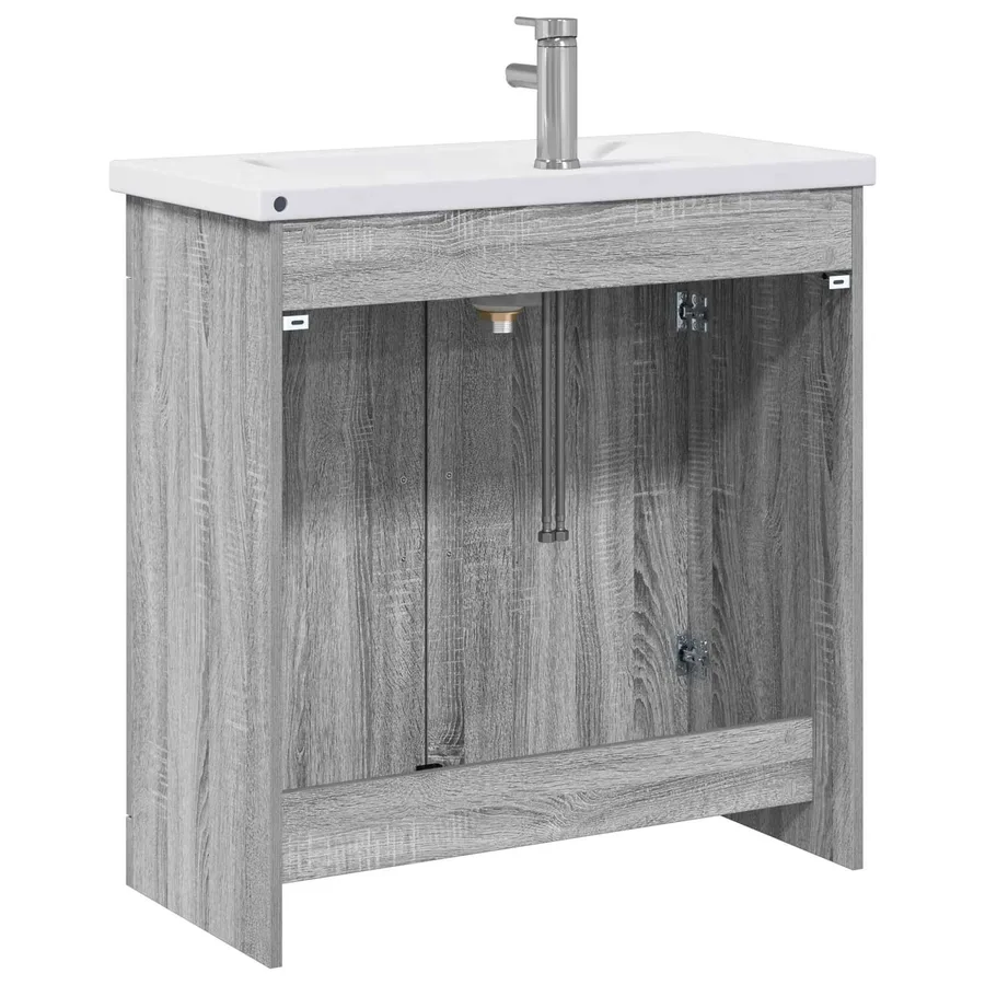 Ensemble de mobilier de salle de bain Sonoma gris - 7