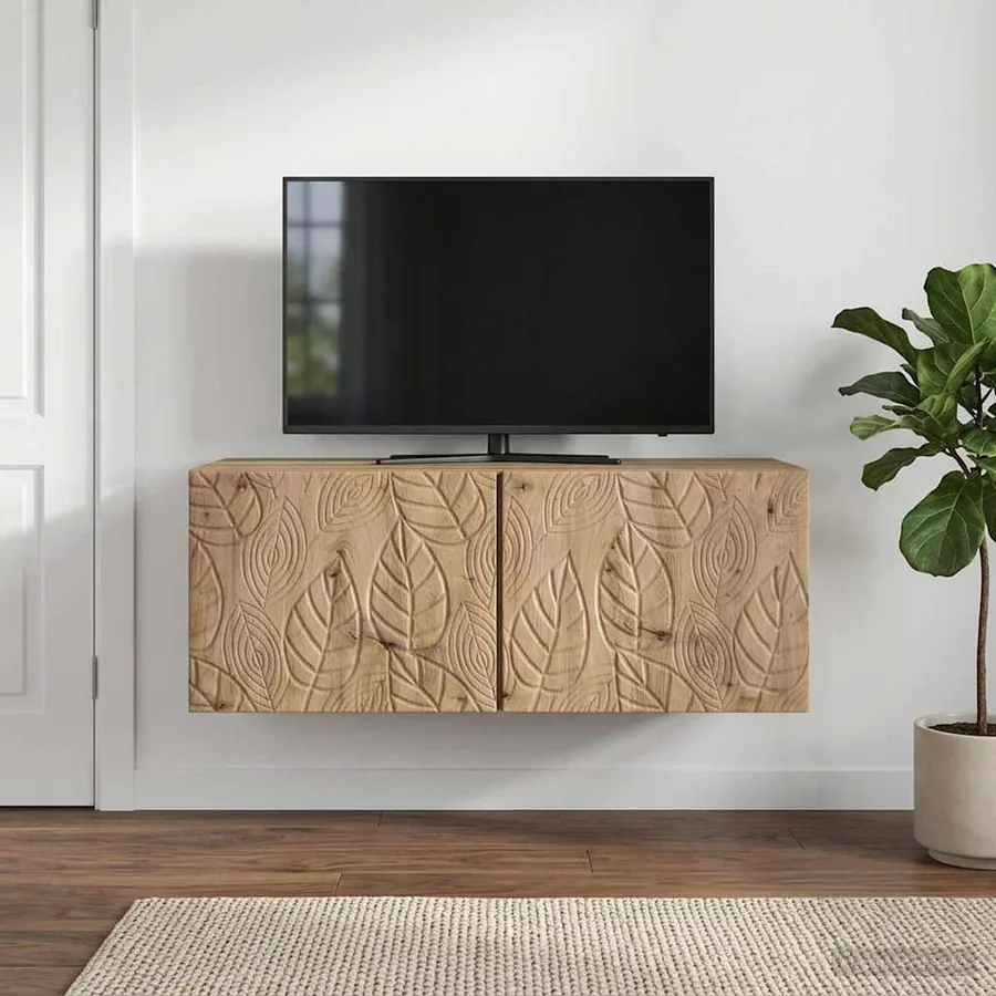 Meuble TV mural 59,5 x 31 cm Chêne artisanal Bois d'ingénierie
