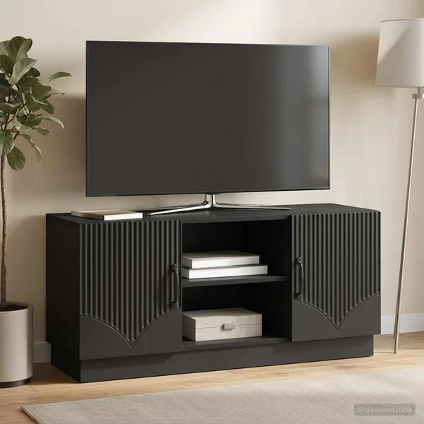 Meuble TV Noir 102 x 34,5 x 47 cm Bois d'ingénierie