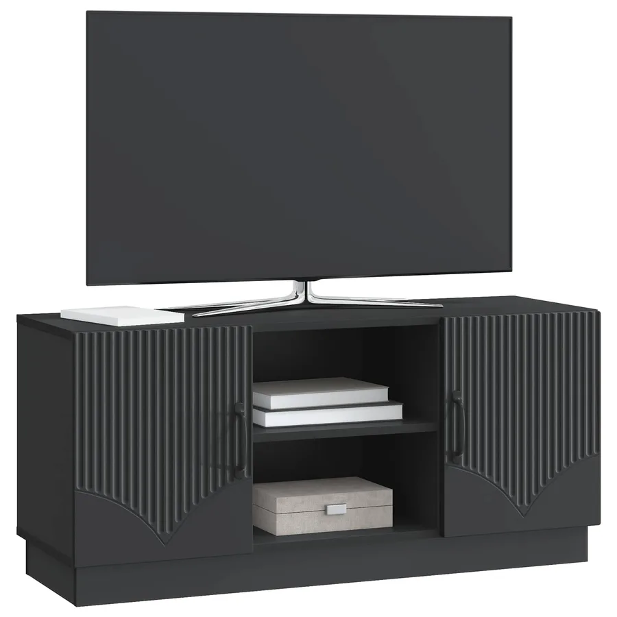 Meuble TV Noir 102 x 34,5 x 47 cm Bois d'ingénierie - 3